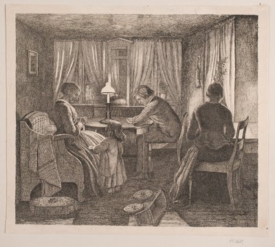 アーティストの家族と一緒にインテリア 作： Vilhelm Kyhn