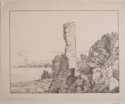 ボーンホルム島の岩だらけの海岸 作： Vilhelm Kyhn
