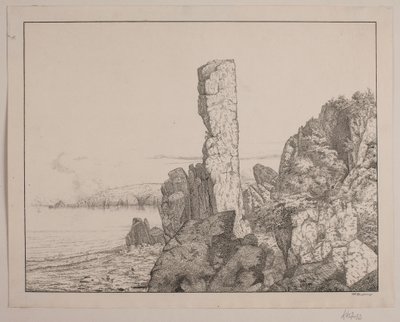 ボーンホルム島の岩だらけの海岸 作： Vilhelm Kyhn
