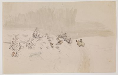 そりのある冬景色 作： Vilhelm Kyhn