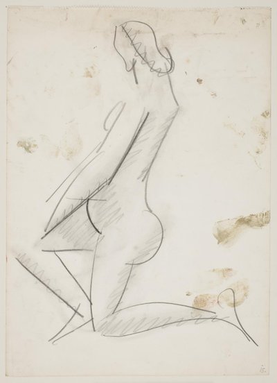 ひざまずく女性、横顔左向き 作： Vilhelm Lundstrøm