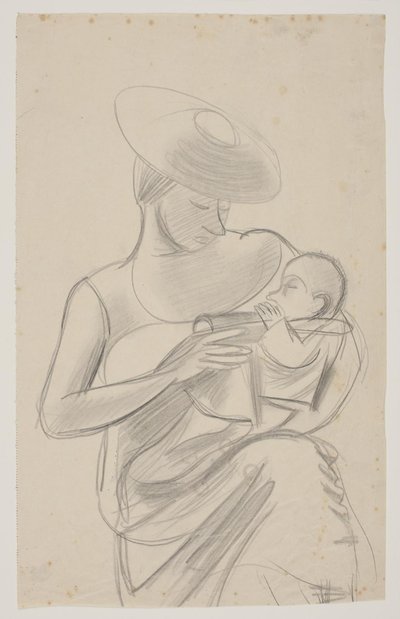 画家の妻と幼い娘のドルテ 作： Vilhelm Lundstrøm