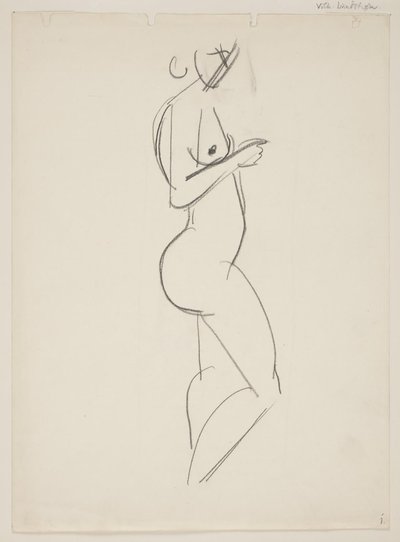 立っている裸の女性、横顔右 作： Vilhelm Lundstrøm