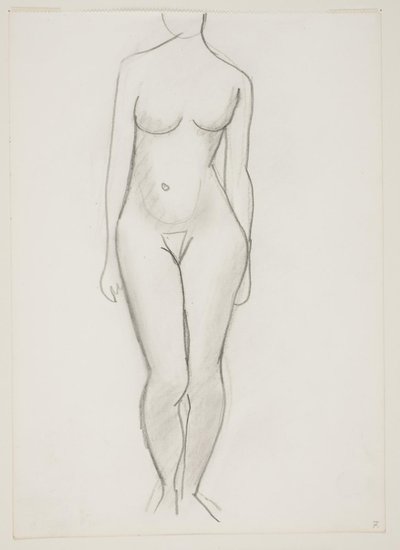 正面から見た立っている裸の女性 作： Vilhelm Lundstrøm
