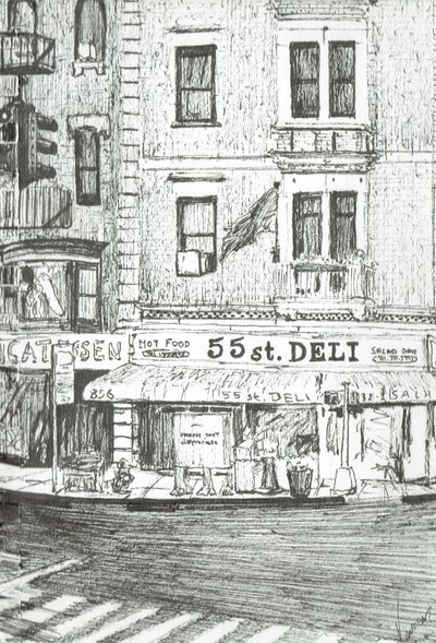 55thストリートニューヨーク、2003年（紙にインク） 作： Vincent Alexander Booth