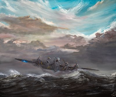B17F「ドライ・ラン2」北洋上陸、2023年（油彩・キャンバス） 作： Vincent Alexander Booth