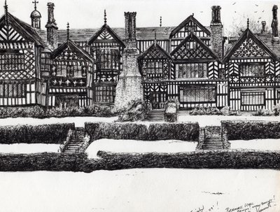 Bramall Hall Bramhall、2004、（紙にインク） 作： Vincent Alexander Booth