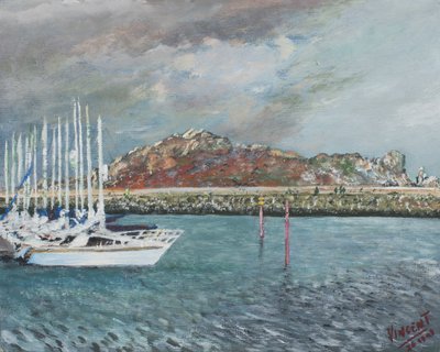 Howth、アイルランド、2001年（キャンバスボード上のアクリル） 作： Vincent Alexander Booth