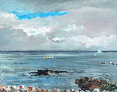Howth Ireland、2001、（キャンバスボード上のアクリル） 作： Vincent Alexander Booth