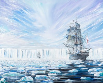 ジェームズクラークロスが2016年1月に南極の棚氷を発見、2016年1月 作： Vincent Alexander Booth