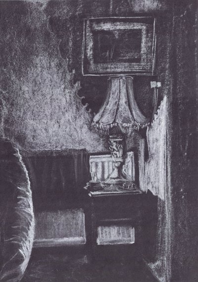 ろうそくの光で照らされたランプ 作： Vincent Alexander Booth