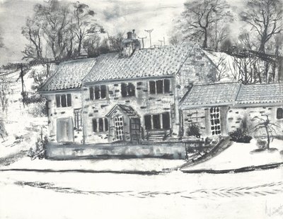 冬の雪の中のOsmotherleyの建物 作： Vincent Alexander Booth