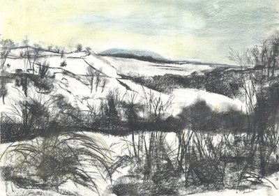 冬の雪のOsmotherleyの風景 作： Vincent Alexander Booth