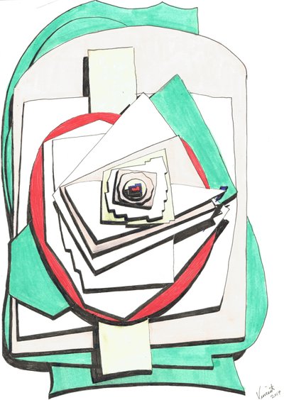 以上、2017年（紙に着色されたインク） 作： Vincent Alexander Booth
