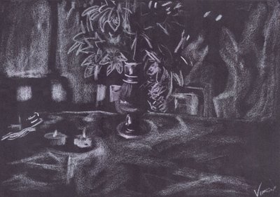 キャンドルライトで部屋に植物を 作： Vincent Alexander Booth