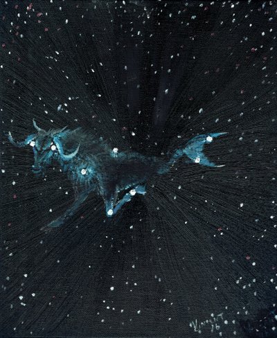 星座山羊座、2016年（キャンバスボードに油彩） 作： Vincent Alexander Booth