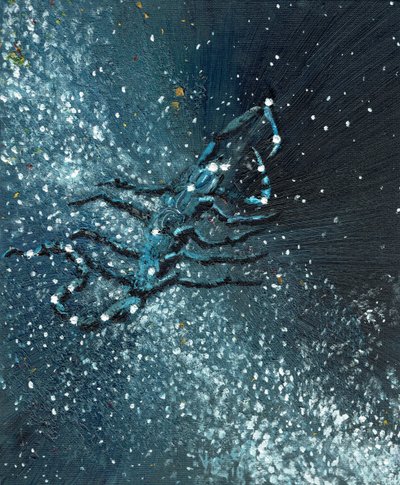 星座蠍座、2016年（キャンバスボードに油彩） 作： Vincent Alexander Booth