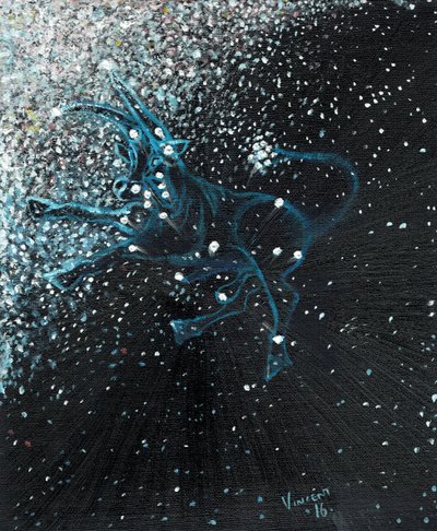 星座トーラス、2016年（キャンバスボードに油彩） 作： Vincent Alexander Booth