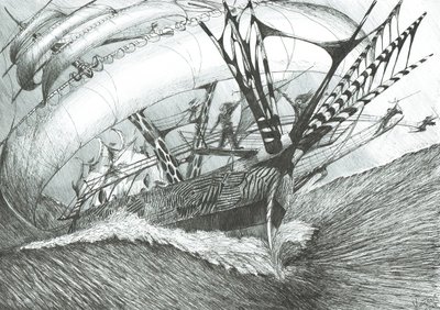Storm Creators Antarctic Ocean、2017、（Ink on Paper 作： Vincent Alexander Booth