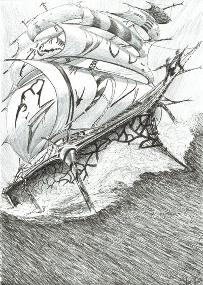 Storm Creators Arafura Sea、2017、（紙にインク） 作： Vincent Alexander Booth