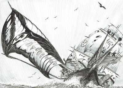 Storm Creators Archipelago Sea、2017年（紙にインク） 作： Vincent Alexander Booth