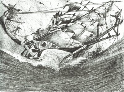 Storm Creators Arcticic Ocean、2017年（紙にインク） 作： Vincent Alexander Booth
