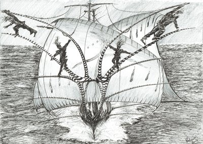 Storm Creators Bismarck Sea、2017年（紙にインク） 作： Vincent Alexander Booth