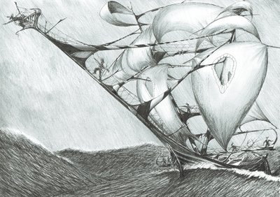 Storm Creators Caspian Sea、2017、（紙にインク） 作： Vincent Alexander Booth
