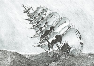 ストームクリエーターズ東シナ海、2017年（紙にインク） 作： Vincent Alexander Booth