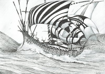 Storm Creators Ionian Sea、2017年（紙にインク） 作： Vincent Alexander Booth