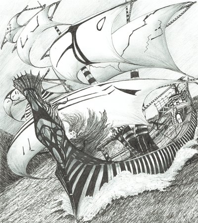 Storm Creators Java Sea、2017、（紙にインク） 作： Vincent Alexander Booth