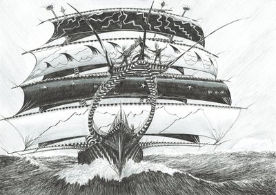 Storm Creators King Haakon VII Sea、2017年、紙にインク 作： Vincent Alexander Booth