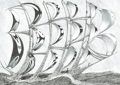 Storm Creators Laccadive Sea、2017年（紙にインク） 作： Vincent Alexander Booth
