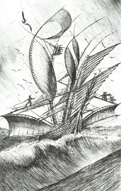Storm Creators Pacific Ocean、2017、（Ink on Paper） 作： Vincent Alexander Booth
