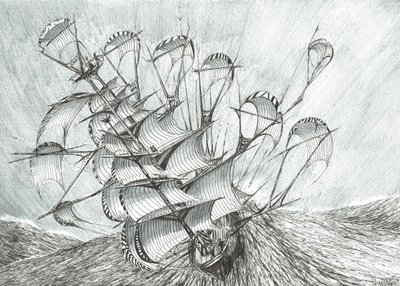 Storm Creators南シナ海、2017年（紙にインク） 作： Vincent Alexander Booth