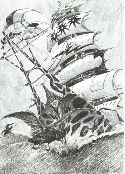 Storm Creators Timor Sea、2017年（紙にインク） 作： Vincent Alexander Booth
