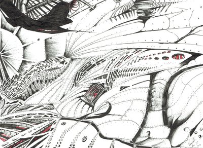 2016年の赤のブリンガー（紙にインク） 作： Vincent Alexander Booth