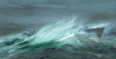 太平洋台風で失われたUSSスペンス 1944年12月18日 2019年 作： Vincent Alexander Booth