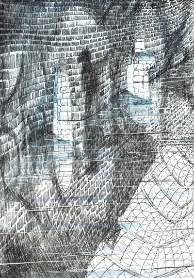 page17、フィンドホーンの森の城、2006年（紙にインク） 作： Vincent Alexander Booth
