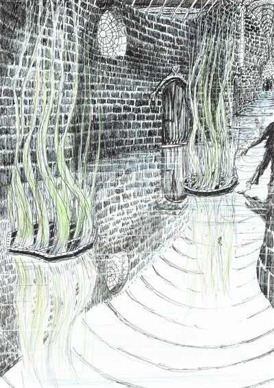 page29、フィンドホーンの森の城、2006年（紙にインク） 作： Vincent Alexander Booth