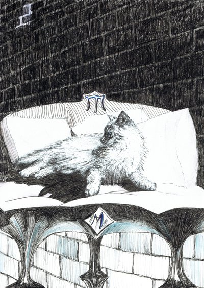 page52、フィンドホーンの森の城、2006年（紙にインク） 作： Vincent Alexander Booth