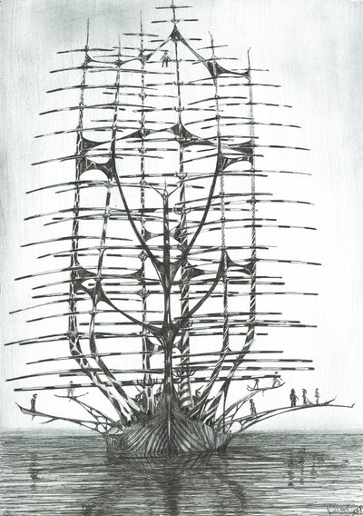 ストームクリエイター、日本海2017（Ink on Paper） 作： Vincent Alexander Booth