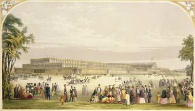 素晴らしい展覧会、1851年：建築家ジョセフパクストンによって設計された建物の眺め 作： Vincent Brooks