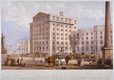 ロンドン、ステップニー、レマン通りの砂糖精製所、1851 年 作： Vincent Brooks