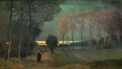 夕方の秋の風景、1884年。 作： Vincent van Gogh