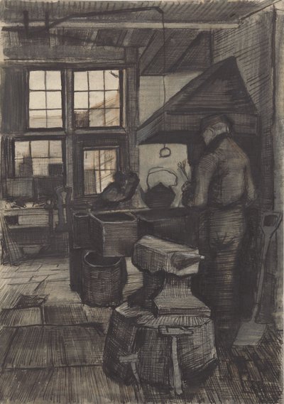 フォージ、1882年。 作： Vincent van Gogh