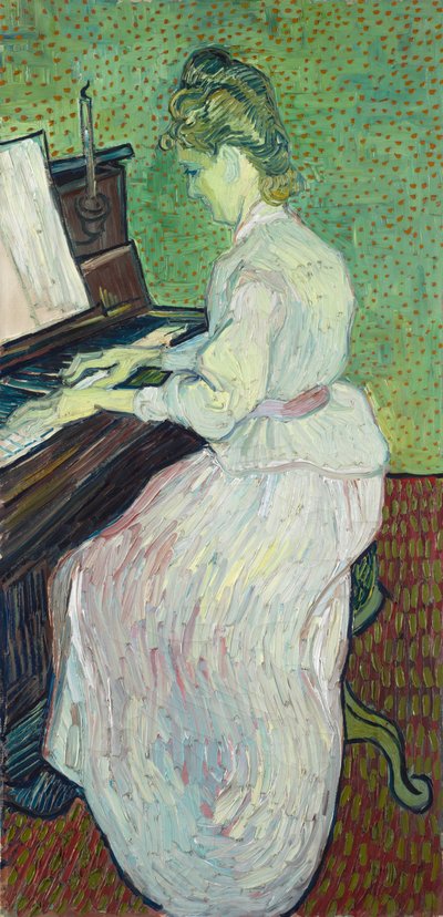 ピアノに向かうマルグリット・ガシェ、1890年。 作： Vincent van Gogh