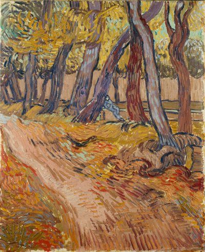 1889年、サンレミの精神病院の庭の小道。 作： Vincent van Gogh