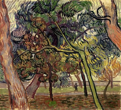 精神病院の庭の松の木、1889 年。 作： Vincent van Gogh
