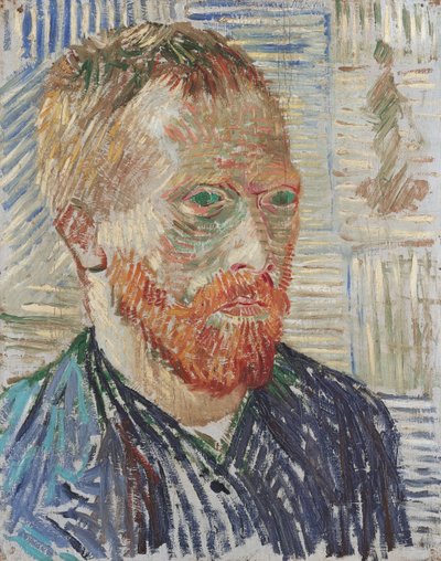 浮世絵のある自画像、1887年。 作： Vincent van Gogh